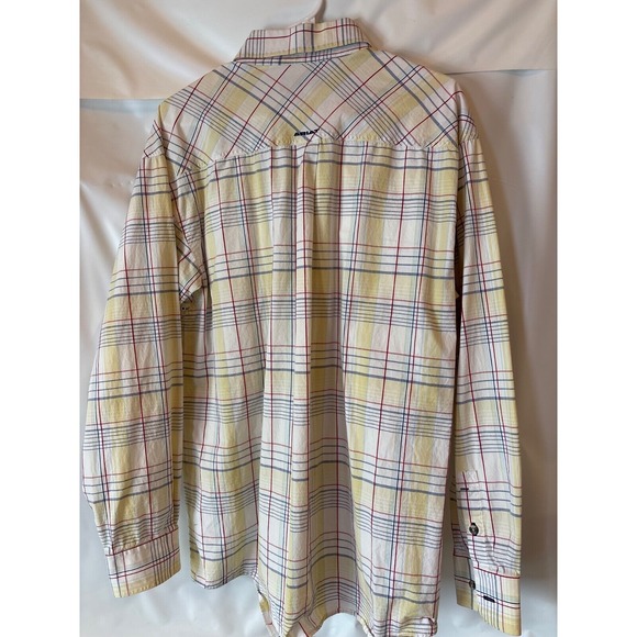 Ariat Cotton Poly Blend Plaid Button Down Shirt Western Vented Breathable Men XL - Picture 5 of 9